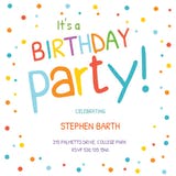 Confetti Dots Border - Birthday Invitation